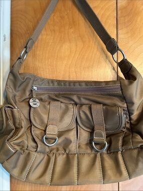 Travelon Taupe/Brown Nylon Crossbody Bag